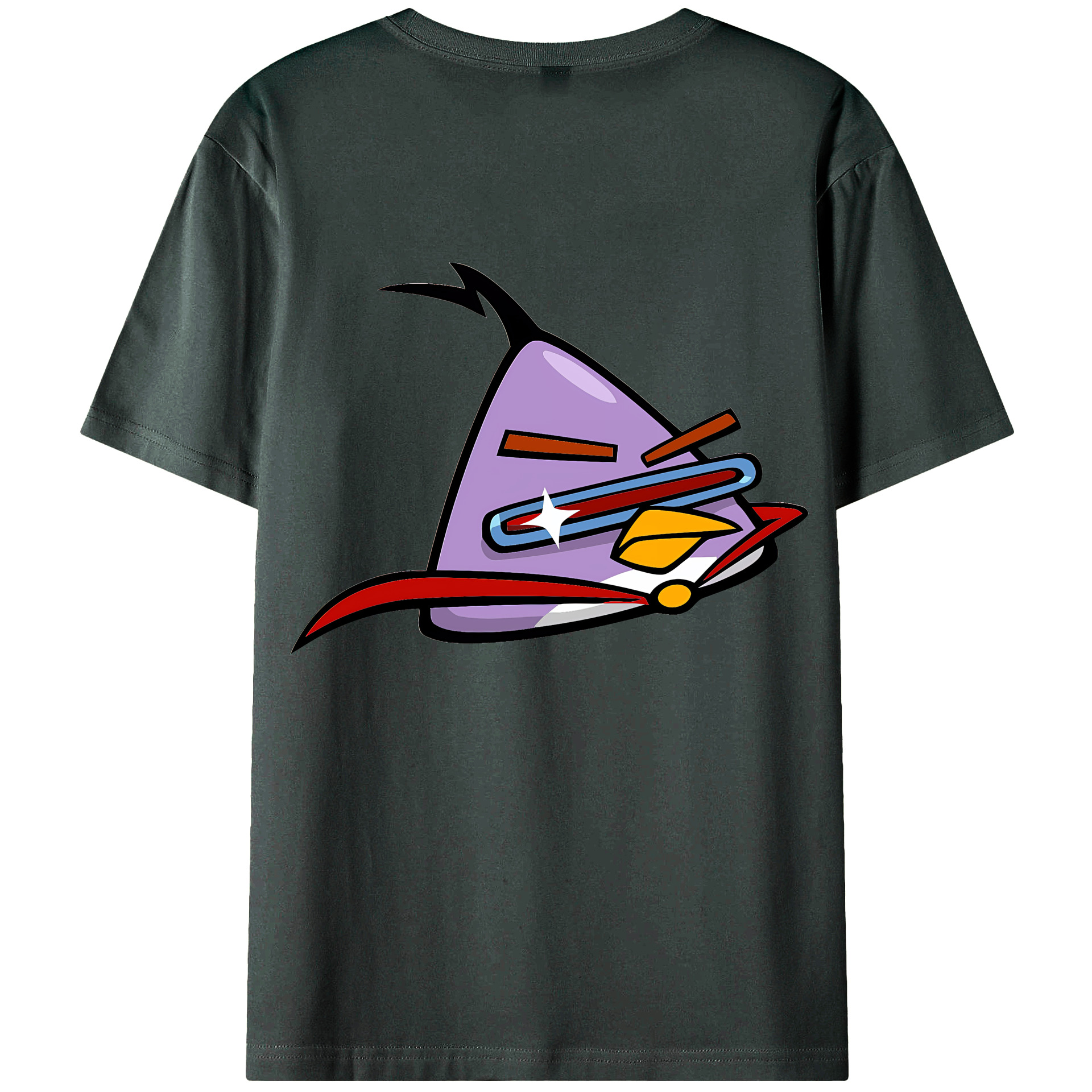 （画像用） Angry Birds アングリーバード 綿100％ メンズ半袖Tシャツ（バックプリント） 通気性